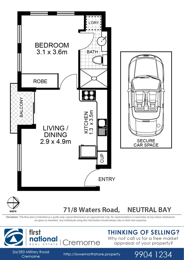 Floorplan of Homely apartment listing, 71/8 Waters Road, Neutral Bay NSW 2089