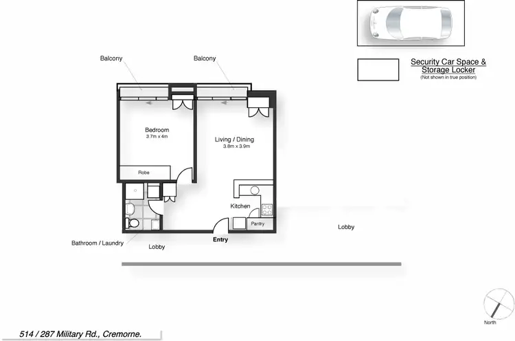 Floorplan of Homely apartment listing, 514/287 Military Road, Cremorne NSW 2090