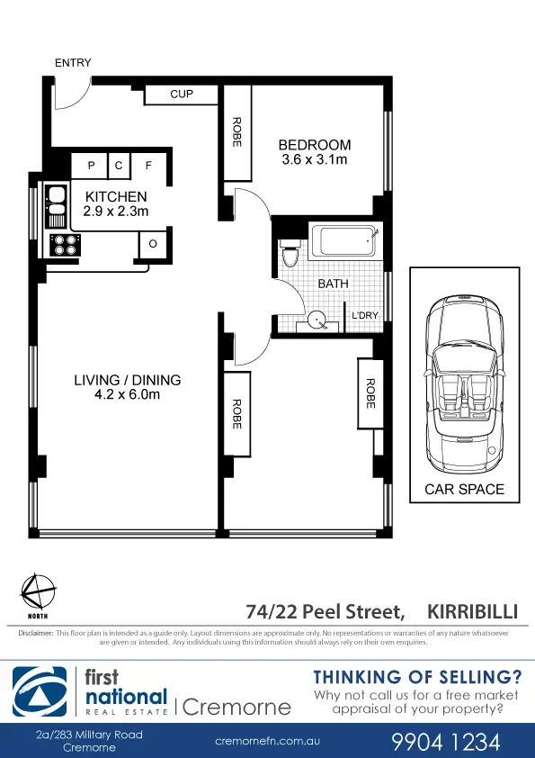 Floorplan of Homely apartment listing, 74/22 Peel Street, Kirribilli NSW 2061