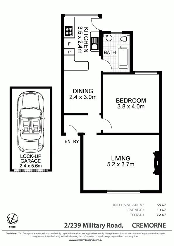 Floorplan of Homely apartment listing, 2/239 Military Road, Cremorne NSW 2090