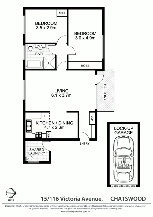 Floorplan of Homely apartment listing, 15/116 Victoria Avenue, Chatswood NSW 2067