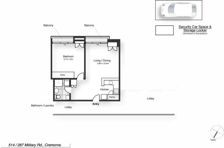 Floorplan of Homely apartment listing, 514/287 Military Road, Cremorne NSW 2090