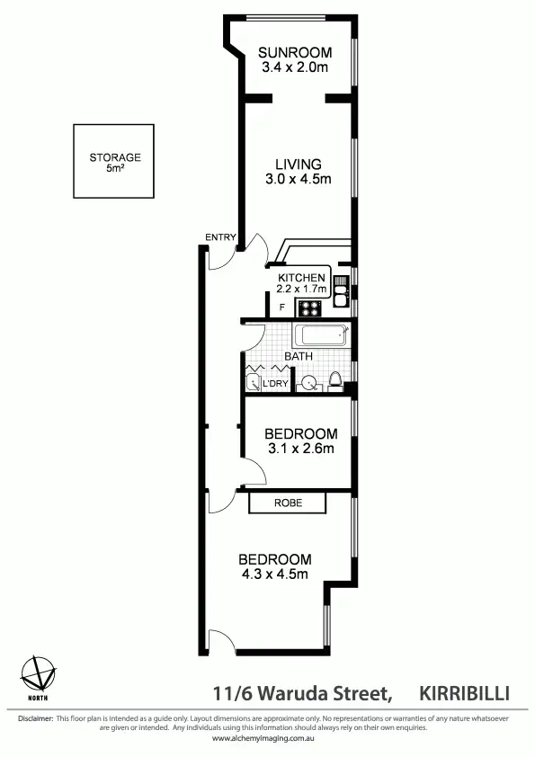 Floorplan of Homely apartment listing, 11/6 Waruda St, Kirribilli NSW 2061