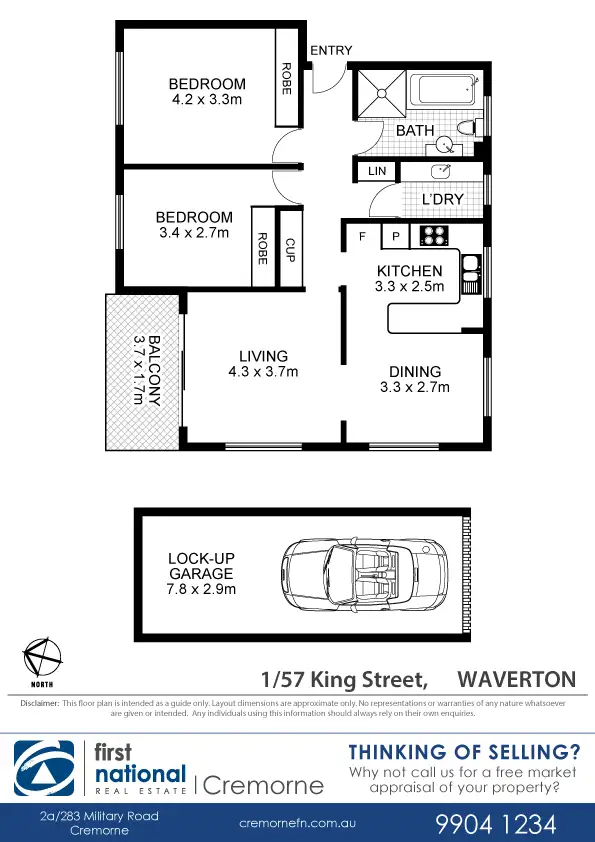 Floorplan of Homely apartment listing, 1/57 King Street, Wollstonecraft NSW 2065