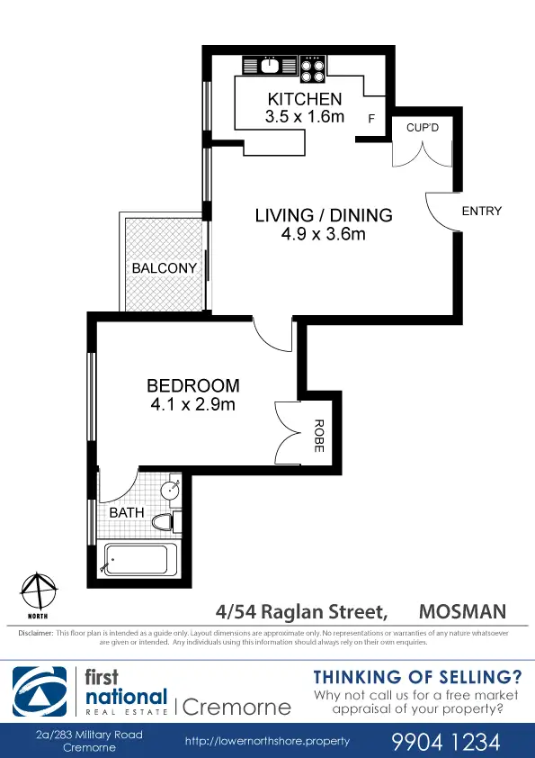 Floorplan of Homely apartment listing, 4/54 Raglan Street, Mosman NSW 2088