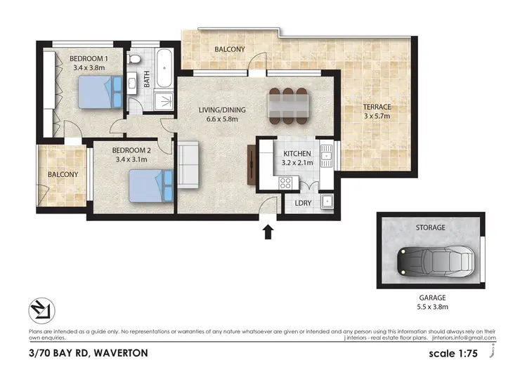 Floorplan of Homely apartment listing, 3/70 Bay Road, Waverton NSW 2060
