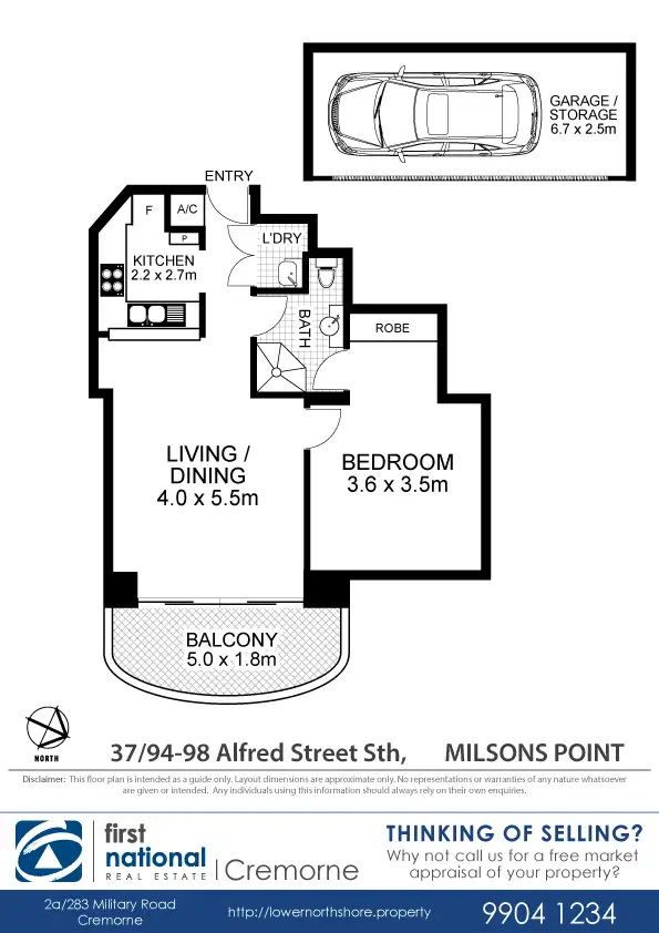 Floorplan of Homely apartment listing, 37/94-98 Alfred Street South, Milsons Point NSW 2061