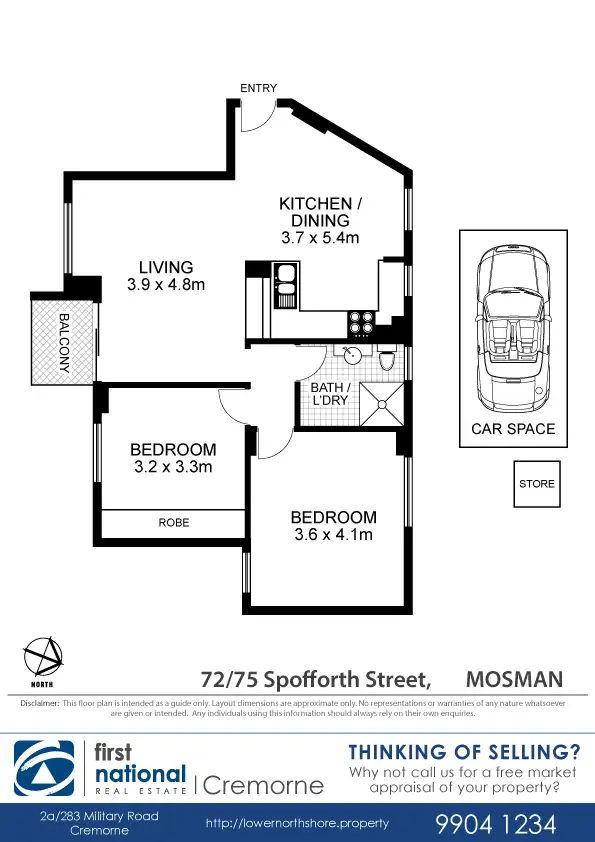 Floorplan of Homely apartment listing, 72/75 Spofforth Street, Mosman NSW 2088