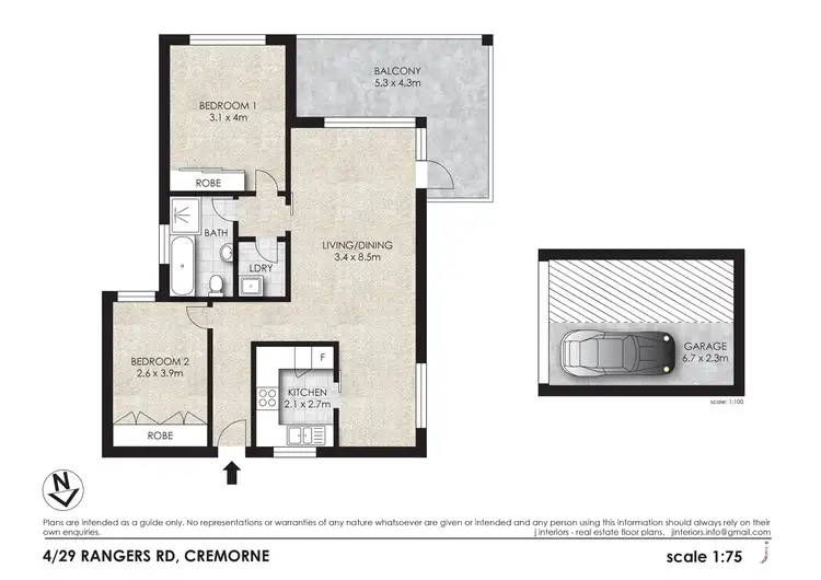 Floorplan of Homely apartment listing, 4/29 Rangers Road, Cremorne NSW 2090