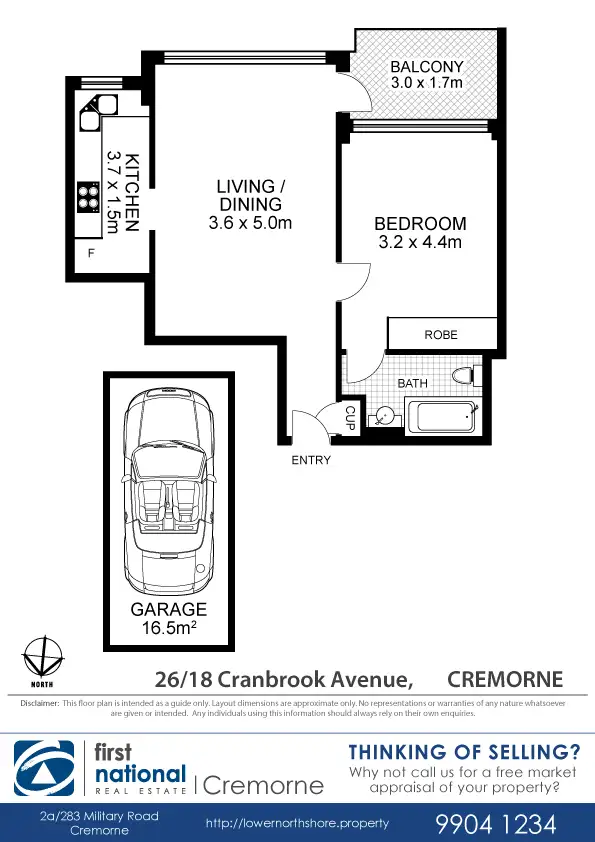 Floorplan of Homely apartment listing, 26/18 Cranbrook Avenue, Cremorne NSW 2090