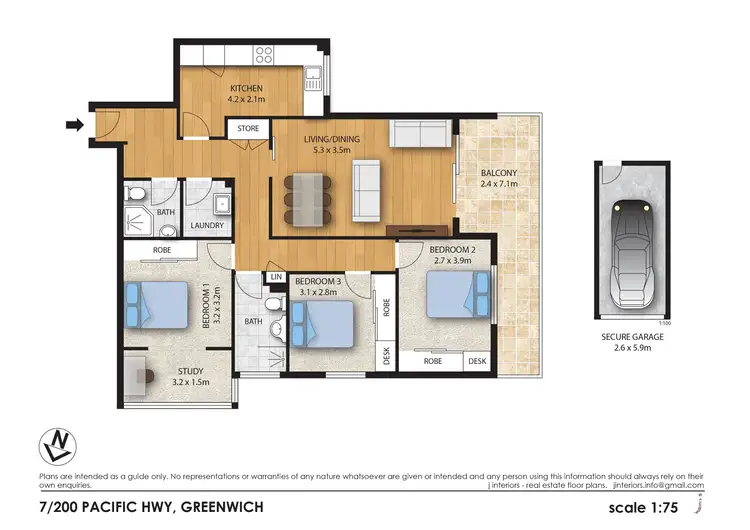 Floorplan of Homely apartment listing, 7/200 Pacific Highway, Greenwich NSW 2065