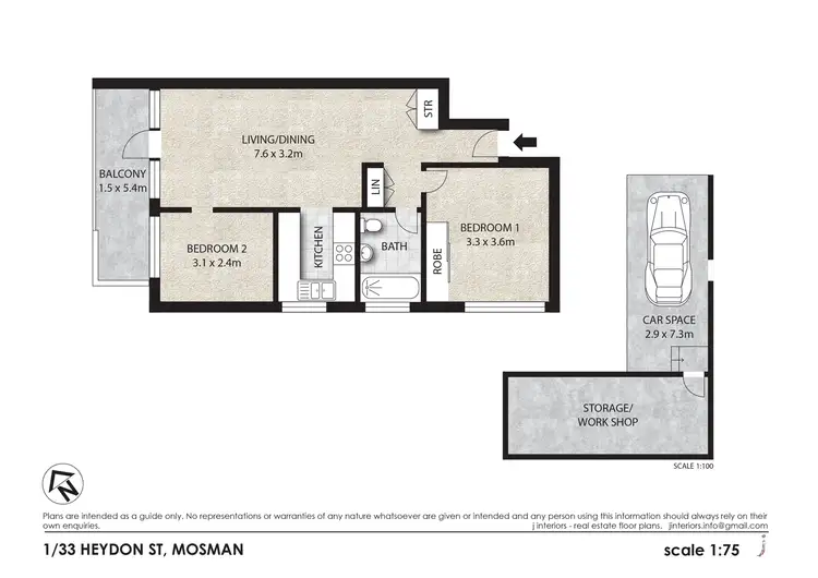 Floorplan of Homely apartment listing, 1/33 Heydon Street, Mosman NSW 2088
