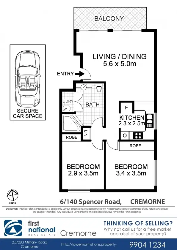 Floorplan of Homely apartment listing, 6/140 Spencer Road, Cremorne NSW 2090