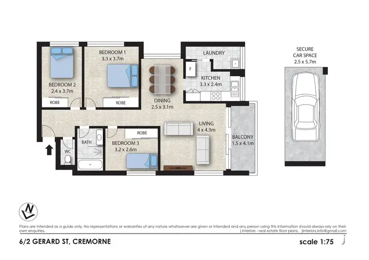 Floorplan of Homely apartment listing, 6/2 Gerard Street, Cremorne NSW 2090
