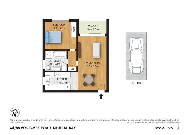 Floorplan of Homely apartment listing, 64/88 Wycombe Road, Neutral Bay NSW 2089