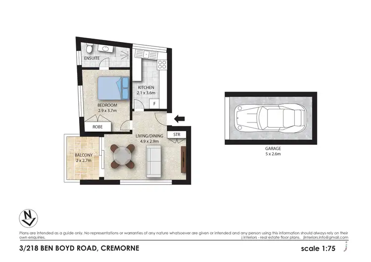 Floorplan of Homely apartment listing, 3/218 Ben Boyd Road, Cremorne NSW 2090