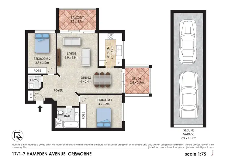 Floorplan of Homely apartment listing, 17/1-7 Hampden Avenue, Cremorne NSW 2090