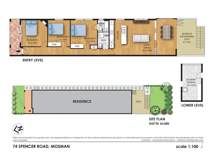 Floorplan of Homely semi-detached listing, 74 Spencer Road, Mosman NSW 2088