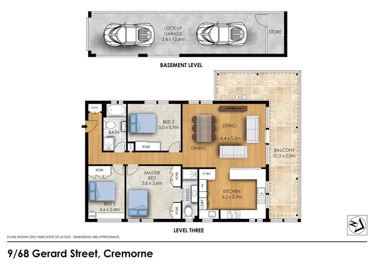 Floorplan of Homely apartment listing, 9/68 Gerard Street, Cremorne NSW 2090