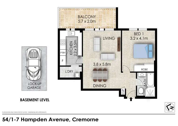 Floorplan of Homely apartment listing, 54/1-7 Hampden Avenue, Cremorne NSW 2090