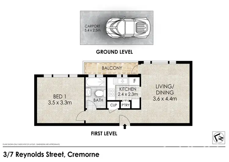 Floorplan of Homely apartment listing, 3/7 Reynolds Street, Cremorne NSW 2090