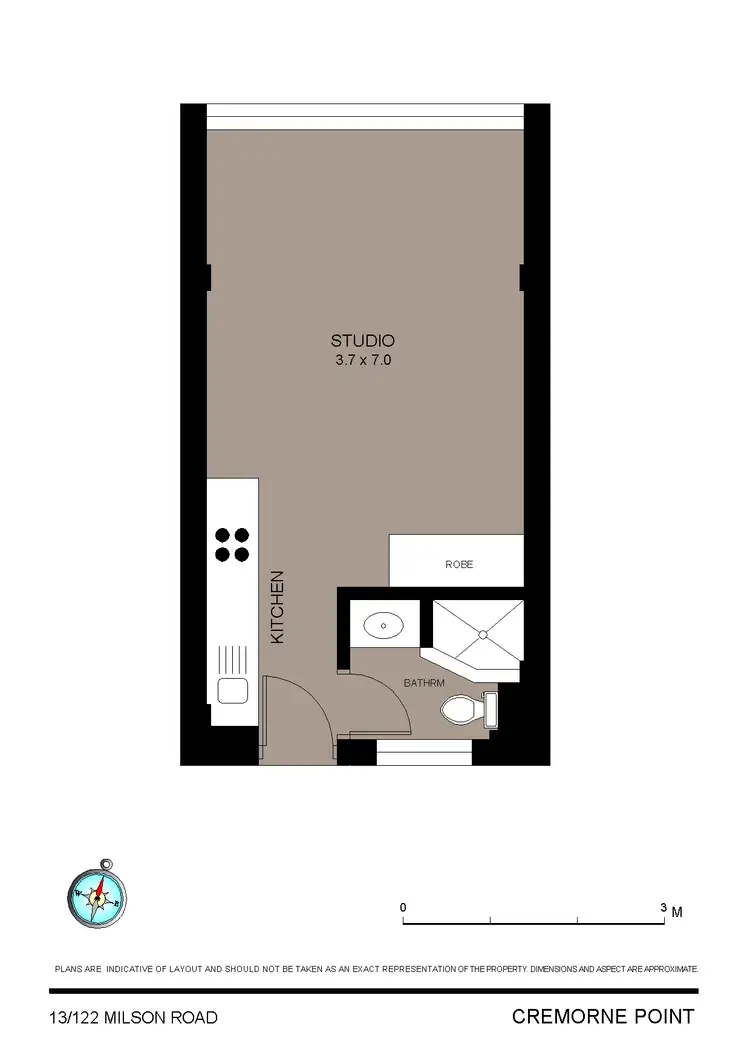 Floorplan of Homely studio listing, 13/122 Milson Road, Cremorne Point NSW 2090