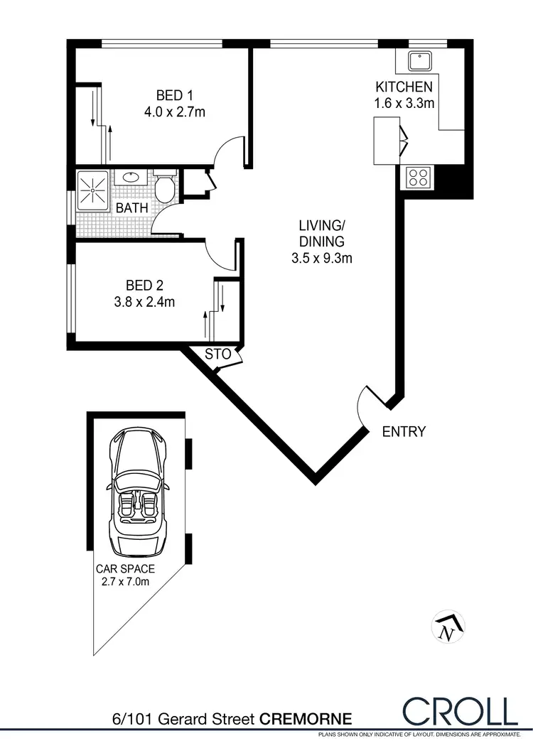 Floorplan of Homely apartment listing, 6/101 Gerard Street, Cremorne NSW 2090