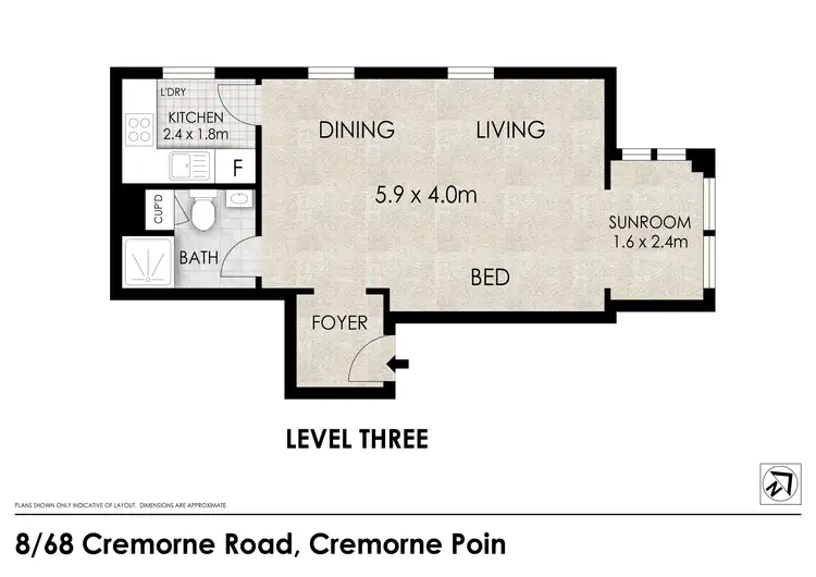 Floorplan of Homely apartment listing, 8/68 Cremorne Road, Cremorne Point NSW 2090