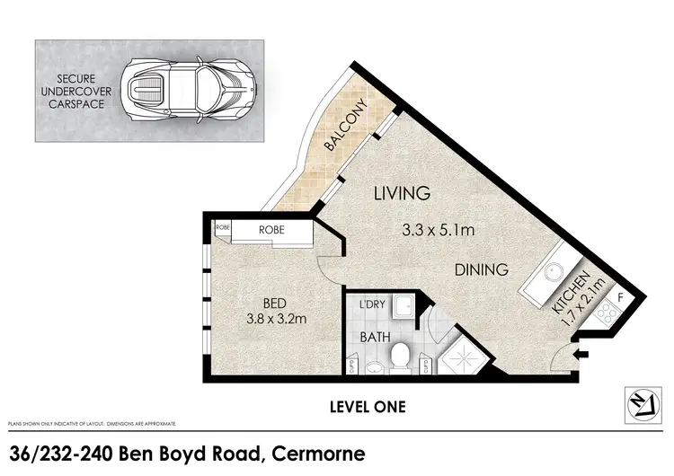 Floorplan of Homely apartment listing, 36/232-240 Ben Boyd Road, Cremorne NSW 2090