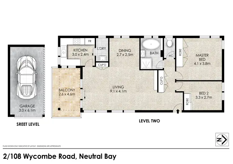 Floorplan of Homely apartment listing, 2/108 Wycombe Road, Neutral Bay NSW 2089