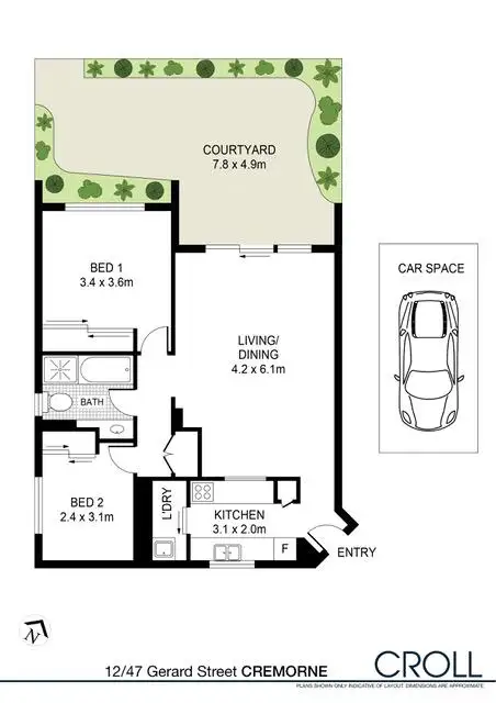 Floorplan of Homely apartment listing, 12/47 Gerard Street (enter from Paling St), Cremorne NSW 2090