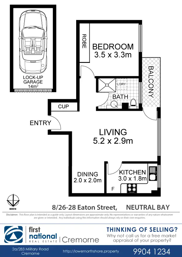 Floorplan of Homely apartment listing, 8/26-28 Eaton Street, Neutral Bay NSW 2089