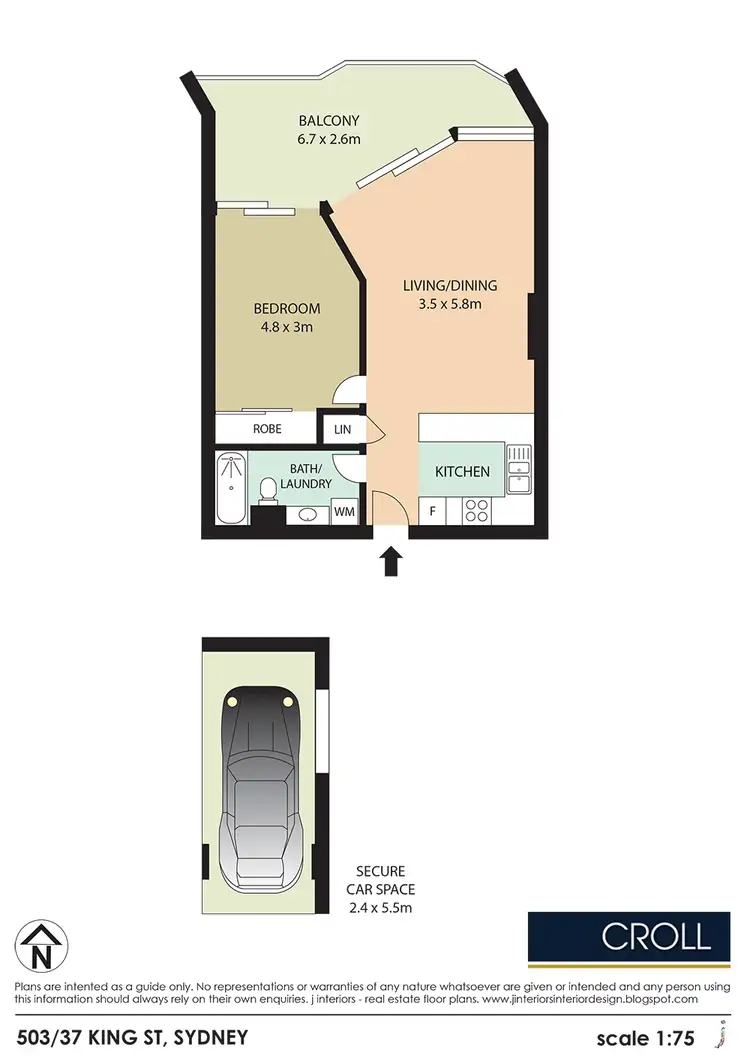 Floorplan of Homely apartment listing, 503/37-43 King Street, Sydney NSW 2000