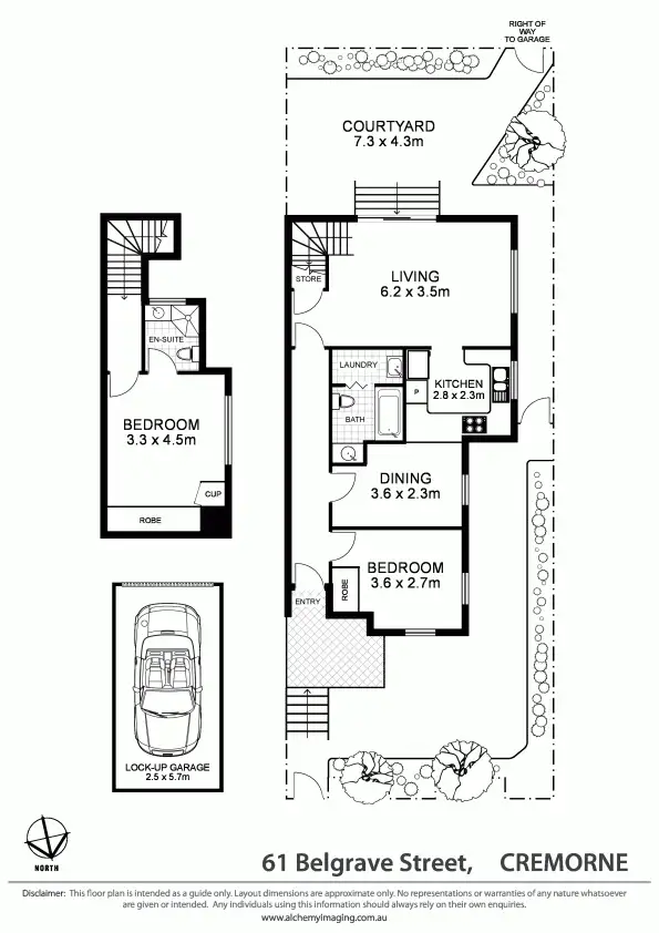 Floorplan of Homely semi-detached listing, 61 Belgrave Street, Cremorne NSW 2090