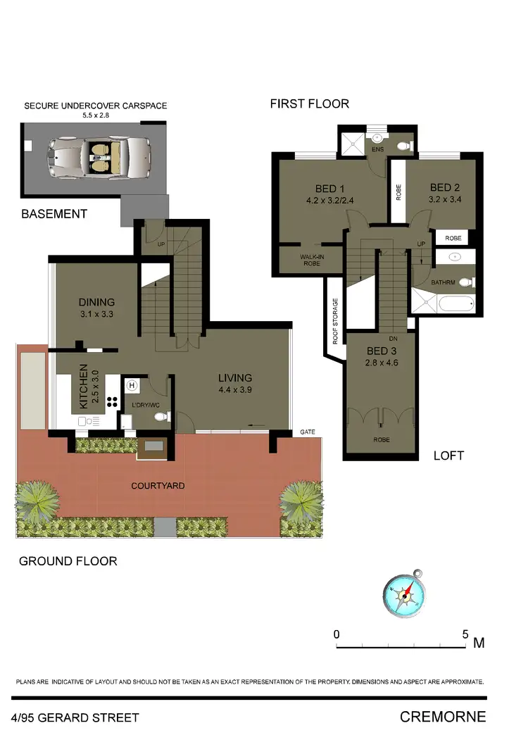 Floorplan of Homely townhouse listing, 4/95 Gerard Street, Cremorne NSW 2090