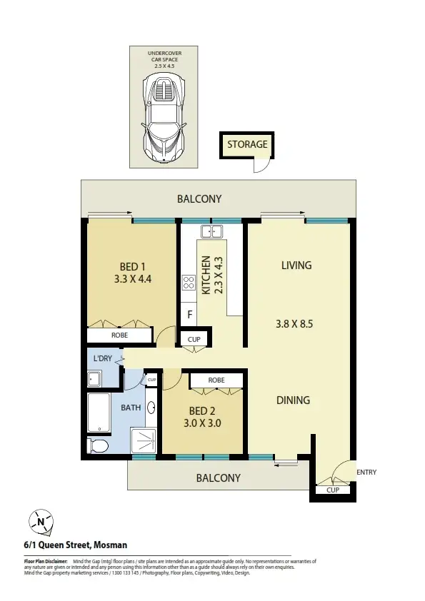 Floorplan of Homely apartment listing, 6/1 Queen Street, Mosman NSW 2088