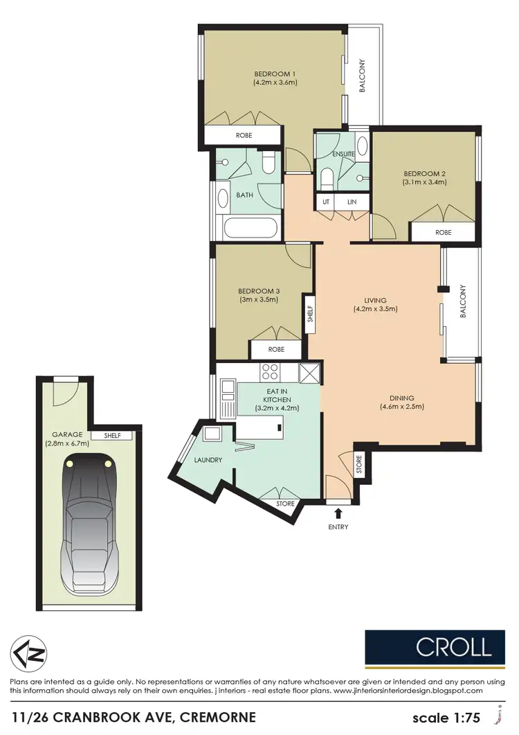 Floorplan of Homely apartment listing, 11/26 Cranbrook Avenue, Cremorne NSW 2090