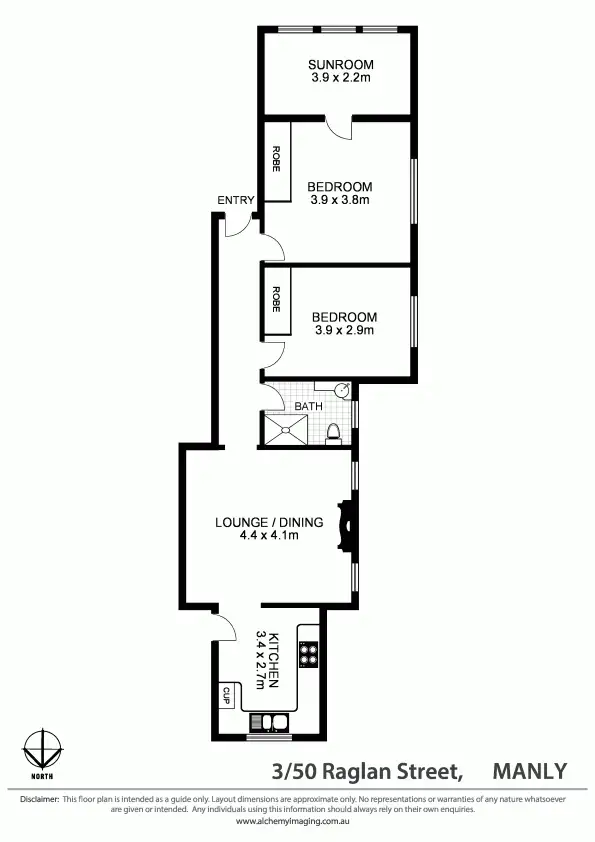 Floorplan of Homely apartment listing, 3/50 Raglan Street, Manly NSW 2095
