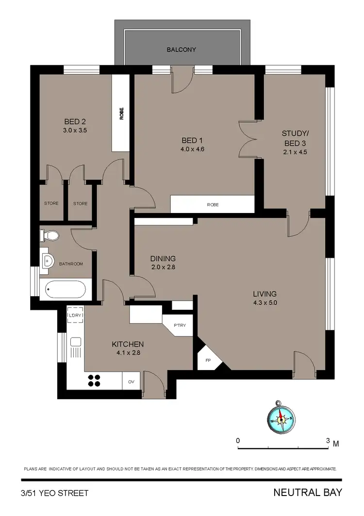 Floorplan of Homely apartment listing, 3/51 Yeo St, Neutral Bay NSW 2089