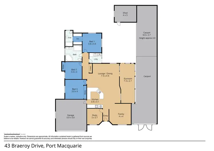 Floorplan of Homely house listing, 43 Braeroy Drive, Port Macquarie NSW 2444