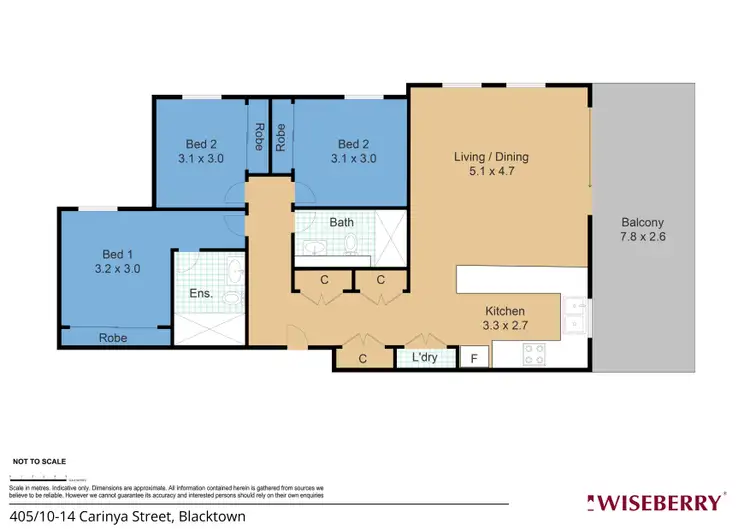 Floorplan of Homely unit listing, 405/10 Carinya Street, Blacktown NSW 2148