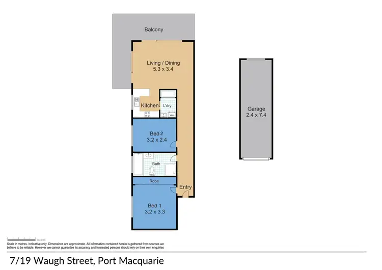 Floorplan of Homely unit listing, 7/19 Waugh Street, Port Macquarie NSW 2444