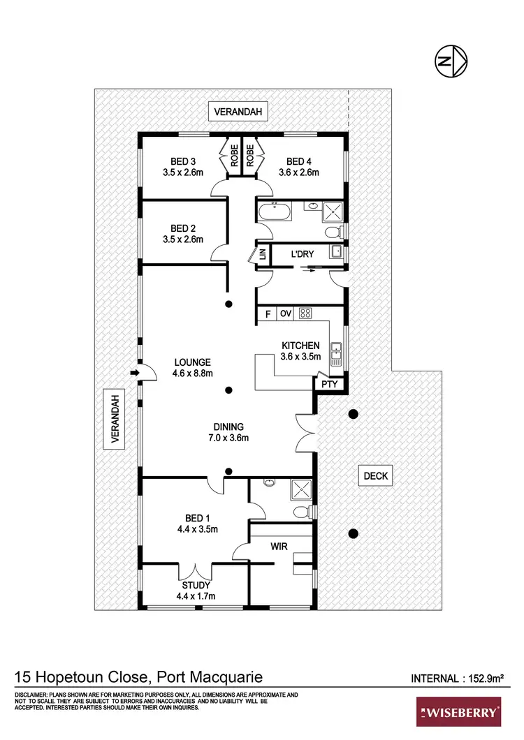 Floorplan of Homely house listing, 15 Hopetoun Close, Port Macquarie NSW 2444