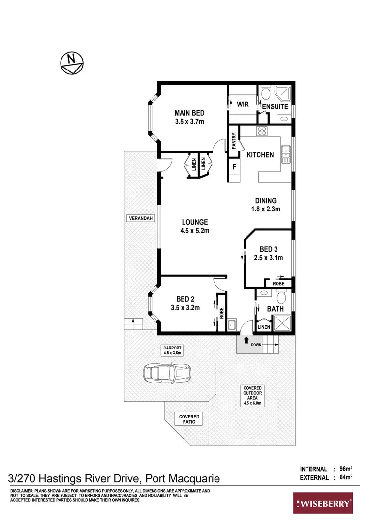 Floorplan of Homely house listing, 3/270 Hastings River Drive, Port Macquarie NSW 2444