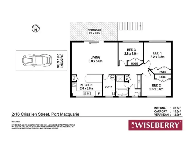 Floorplan of Homely unit listing, 2/16 Crisallen Street, Port Macquarie NSW 2444