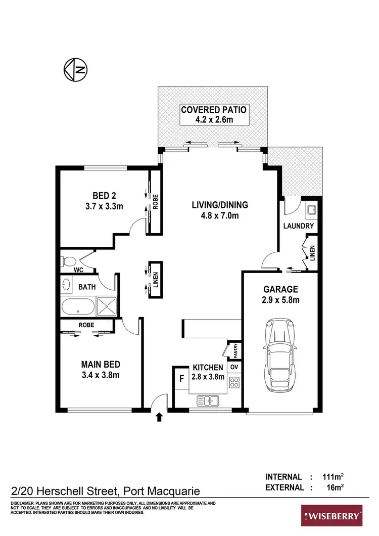 Floorplan of Homely villa listing, 2/20 Herschell Street, Port Macquarie NSW 2444