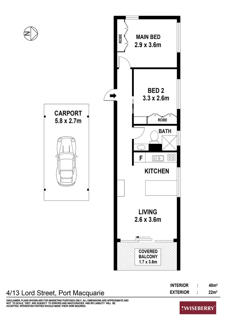 Floorplan of Homely unit listing, 4/13 Lord Street, Port Macquarie NSW 2444