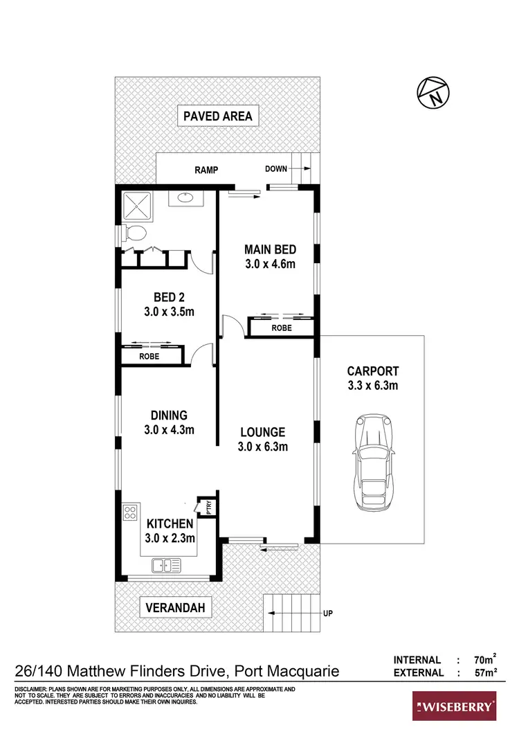Floorplan of Homely retirement listing, 26/140-180 Matthew Flinders Drive, Port Macquarie NSW 2444