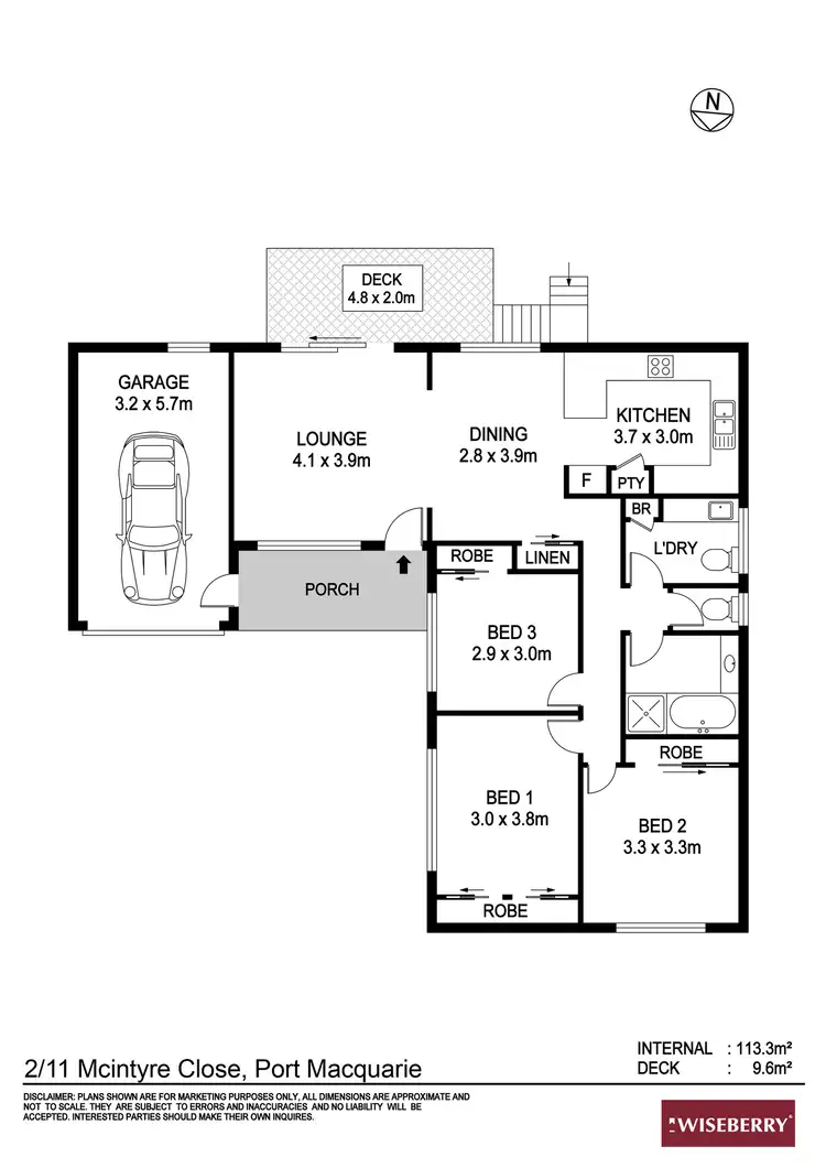Floorplan of Homely villa listing, 2/11 Mcintyre Close, Port Macquarie NSW 2444