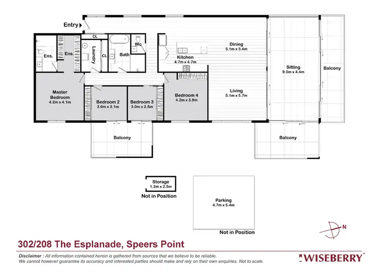Floorplan of Homely unit listing, 302/208 The Esplanade, Speers Point NSW 2284
